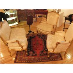 Carved Gilt Wood Louis XV Style Parlor Set