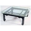 Leaded Glass Table with Lacquer Frame