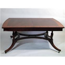 Handcrafted Sheraton Style Dining Table by Robert Irwin Co. & 8 Handcrafted Sheraton Dining Table Ch
