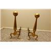 Image 2 : Brass Fire Tools w/ Andirons