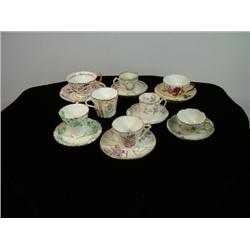 Set of Eight China Tea Cups w/ Saucers