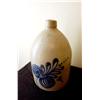 American Salt glaze Stoneware Jug with Blue Flower