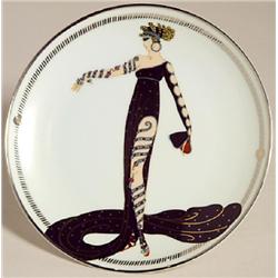 Erté Decorated Porcelain Plate, La Merveilleuse