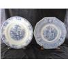 Image 3 : Set of Seven Blue & White Ironstone Abbey Porcelain Plates