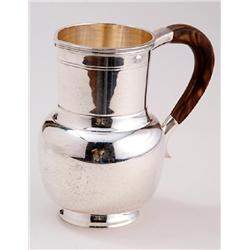 Buccellati Sterling Silver Water Pitcher with Exotic African Wooden Handle