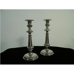 Silver Plate Bud Vase and Candlesticks