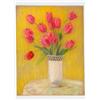 Image 2 : Set of Four Floral Pastels: Red Tulips in Blue Vase, Poppies & Oranges Still Life, Pink Tulips in Wh