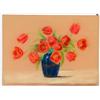 Image 4 : Set of Four Floral Pastels: Red Tulips in Blue Vase, Poppies & Oranges Still Life, Pink Tulips in Wh