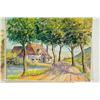 Image 3 : Lot of Three Dutch Watercolors: Countryside Landscape, Cabin in Countryside, Dirt Road into Field
