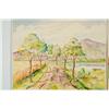 Image 1 : Lot of Four Dutch Watercolors: Quiet Dirt Road in Mountains, Majestic Landscape, Two Trees Landscape