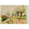 Image 4 : Lot of Four Dutch Watercolors: Quiet Dirt Road in Mountains, Majestic Landscape, Two Trees Landscape