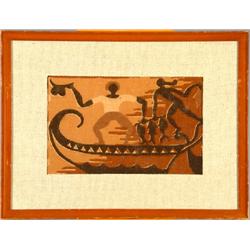 Four African American Motif Prints on Fabric