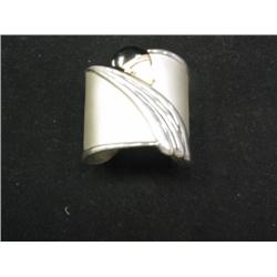 Sterling Bracelet with Black Onyx, Gold, and Mother of Pearl