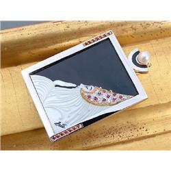 Beloved State V Erte Pendant with in Sterling with Rubies and Diamonds