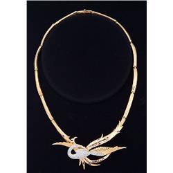 Juno (Chaste Susanna) Gold Necklace with Diamonds and Rubies