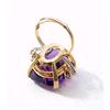 Image 1 : Cushion Cut  Amethyst Ring with Gold and Diamond Setting