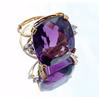 Image 2 : Cushion Cut  Amethyst Ring with Gold and Diamond Setting