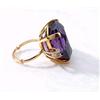 Image 3 : Cushion Cut  Amethyst Ring with Gold and Diamond Setting