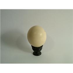 Ostrich Egg on Black Stone Stand