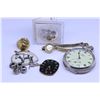 Image 1 : Selection of jewellery collectibles including pocket watch in British hallmarked sterling watch case