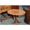 Image 2 : Mid 20th century matched grain tilt top wine table and a Canadian made round mahogany single door dr