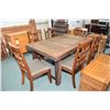 Image 1 : Handcrafted rustic style dining table assembled without the use of nails or screws 60" X 39" plus si