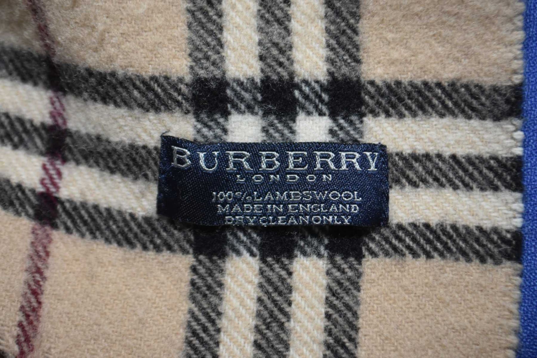 Burberry Of London 100 Lambs Wool Scarf And A Scottish Made 100 Cashmere Scarf