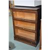 Image 1 : Quarter cut oak Macey three section stacking bookcase plus drawer base