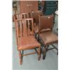 Image 1 : Two pairs of antique chairs including leather upholstered Tudor style with nail head decoration and 