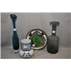 Image 1 : Swedish made Seda blue glass vase 15" in height, a Cascade Gull vase, Nymolle Denmark hand painted v