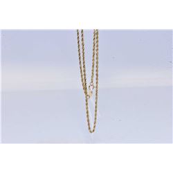 Ladies 10kt yellow gold 18" twisted rope neck chain