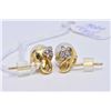 Image 2 : Ladies 18kt yellow gold and pearl earrings with brilliant cut diamond accents