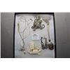 Image 1 : Selection of vintage jewellery including Elephant ivory brooch, sterling locket and chain, marcasite