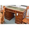 Image 1 : Victorian mahogany double pedestal writing desk with leather inset top, appears to be original finis