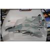 Image 2 : Two Franklin Mint 1:48th scale, die cast fighter jets including "F18 Hornet" , new in box and a "Mig