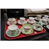 Image 1 : Twelve china cups and saucers including Royal Albert, Royal Vale etc. plus a Gibsons pottery tea pot