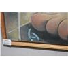 Image 2 : Framed acrylic on canvas painting of a Picaso like figure, initialled by artist 36" X 34"