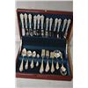 Image 1 : Wooden canteen of Wallace Rosepoint sterling silver flatware including settings for six of dinner kn