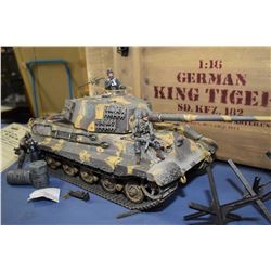 A Unimax Toys Limited Forces of Valor 1:16 German King Tiger diecast tank, with figure