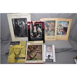 Selection of vintage art reference guides including French Impressionists, The drawings of Van Gogh,