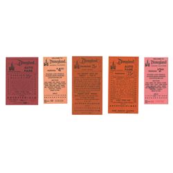 Collection of (5) Disneyland Parking Receipts.
