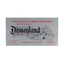 Disneyland Opening Day Press Preview Ticket.