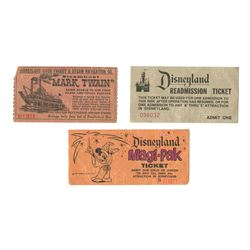 Collection of (3) Disneyland Tickets.