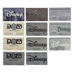 Collection of (11) Disney Parks Silver Passes.