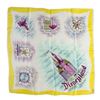 Image 1 : Disneyland Small Silk Scarf with Yellow Border.
