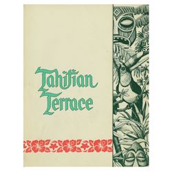 "Tahitian Terrace" Restaurant Menu.