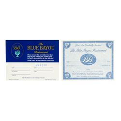 Pair of "Blue Bayou" Reservation Cards.