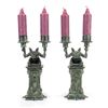 Image 1 : Pair of "Haunted Mansion" Gargoyle Candle-Holders.