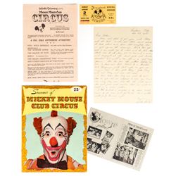Collection of "Mickey Mouse Club Circus" Souvenirs.
