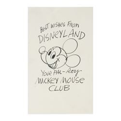 Roy Williams Pre-Printed Mickey Mouse Sketch.